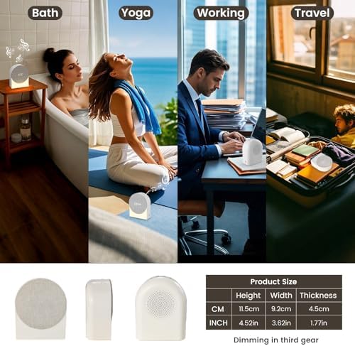 LOCZAR White Noise Alarm Clock with Night Light and Bluetooth Speaker