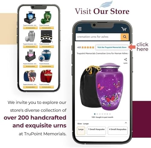 Trupoint Memorials Purple Butterfly Cremation Urn