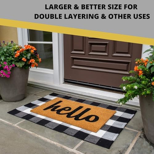 KOZYFLY Buffalo Plaid Area Rug 2x3ft Black White Checkered Mat
