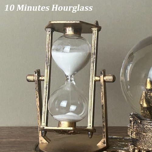 LED Crystal Snow Globe with Hourglass Sand Timer and Musical Music Box