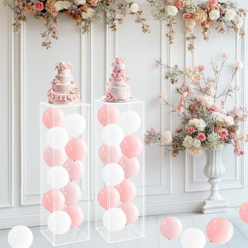2 Pack Acrylic Pedestal Stand for Display and Decoration
