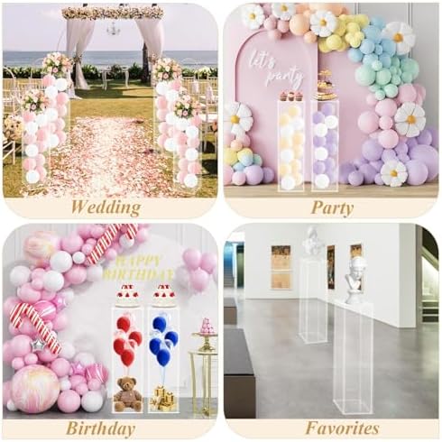 2 Pack Acrylic Pedestal Stand for Display and Decoration