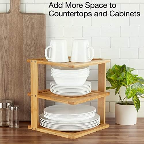 Bamboo Corner Shelf - 3 Tier 10x10 Inch 115 Inch High