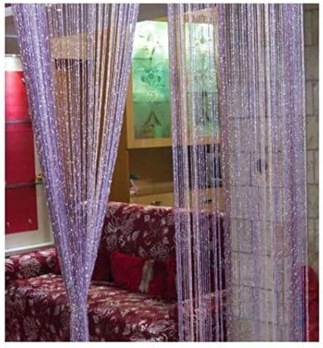 DC IMPEX String Curtain with Silver Accents 1 Panel 100 x 200 cm