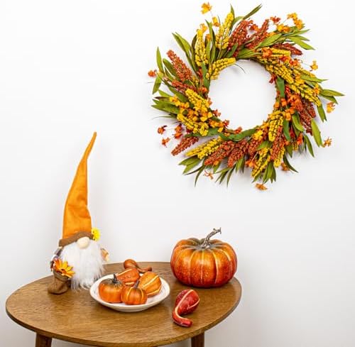 VioletEverGarden 20 Inch Autumn Wreath for Front Door