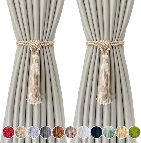 Fenghuangwu Curtain Tiebacks Tassel Holdbacks 2 Pack