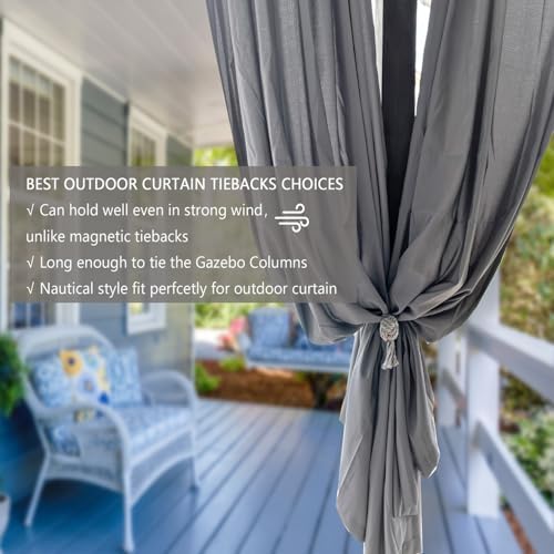 4 Pack Rustic Cotton Rope Curtain Tiebacks