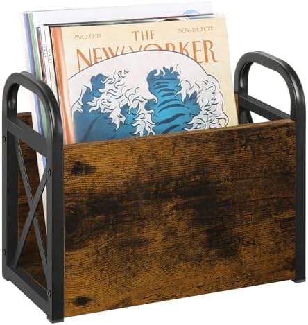 Yinmit Magazine Holder with X-Shaped Frame and Metal Base