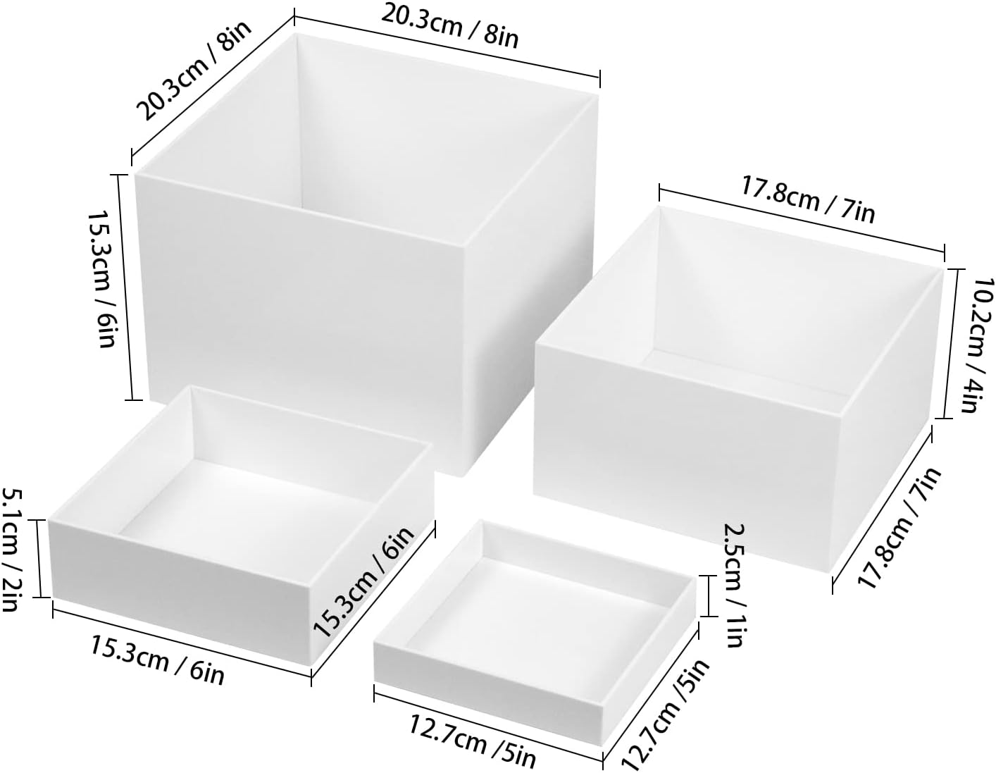 White Acrylic Cube Cupcake Display Riser