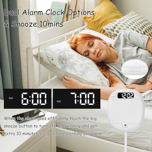 Vibrating Alarm Clock with LED Display for Heavy Sleepers