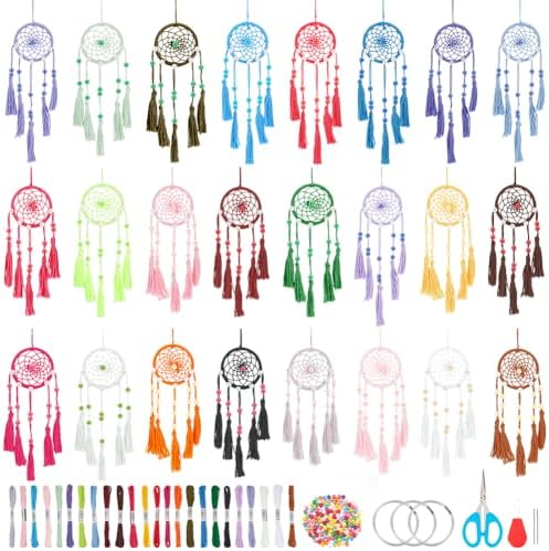 INFUNLY 24PCS DIY Dream Catcher Kit for Beginners