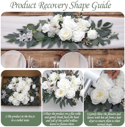 White Wedding Arch Flowers 2PCS Artificial Floral Swag