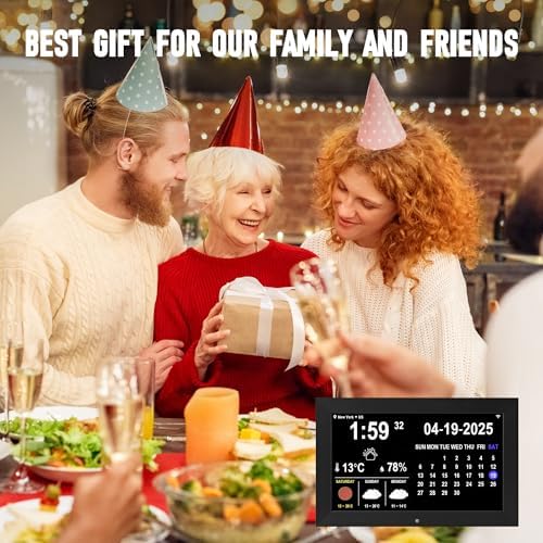 WiFi Digital Wall Clock with Weather and Dementia Alarm