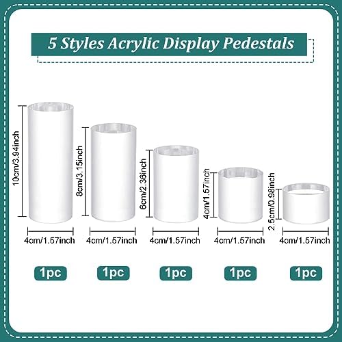 BENECREAT 5 Pcs Clear Acrylic Display Pedestals