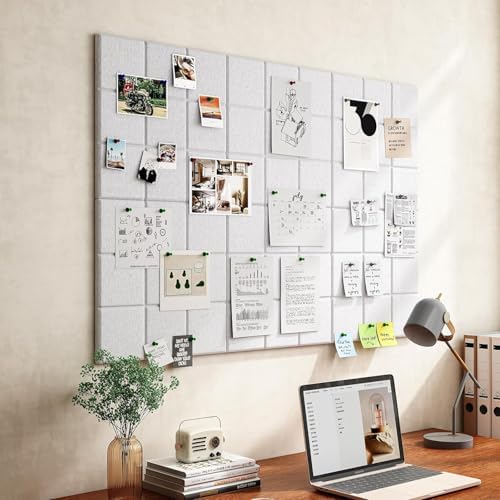Yunihome Decorative Bulletin Board Wall Tiles 12 Pack 36x48in