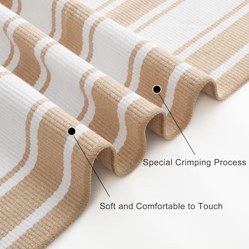 Ailsan Khaki Striped Cotton Door Mat 275x43