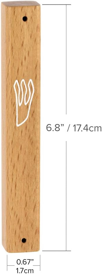Peer Hastam Classic Wood Mezuzah Case Natural Light Wood 68 Inches