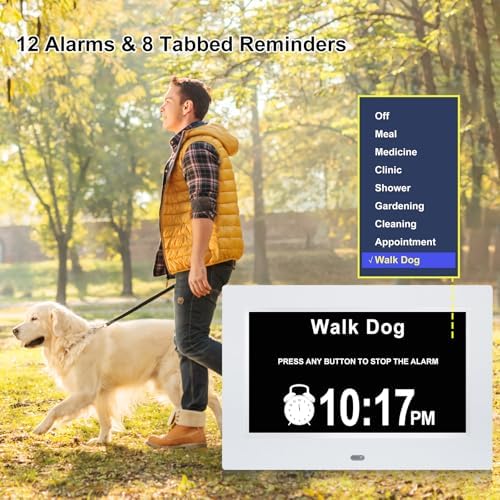 7 Inch Digital Calendar Clock with 12 Alarms and 5 Display Modes