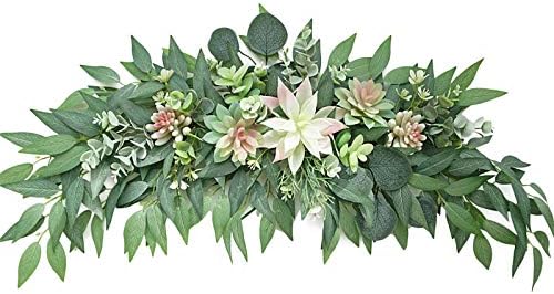 PerGar Artificial Succulents Swag 28 Inch Wedding Arch Decor