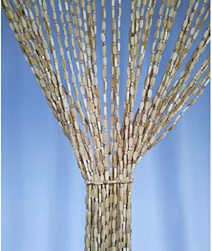 ZHOUXIAO Bamboo Wood Bead Curtain for Doorways and Room Dividers