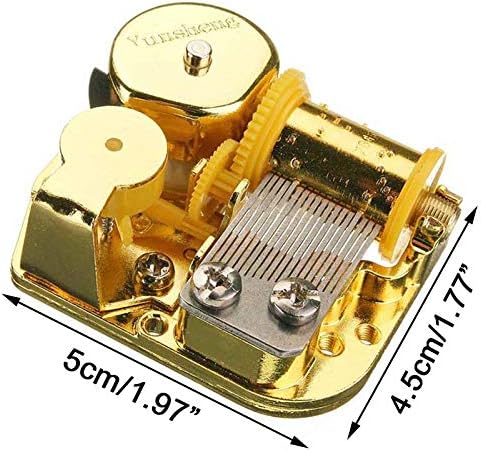Pursuestar Wind Up Music Box Movement 18 Note Gold