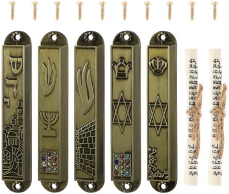 Cabilock 5Pcs Metal Mezuzah Door Decorations