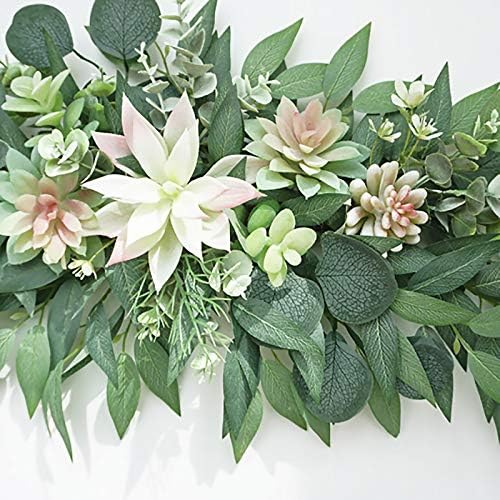 PerGar Artificial Succulents Swag 28 Inch Wedding Arch Decor