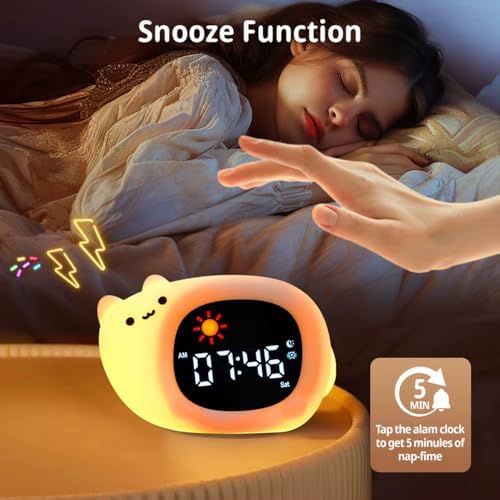 Kids Sleep Training Clock with Night Light and Sounds