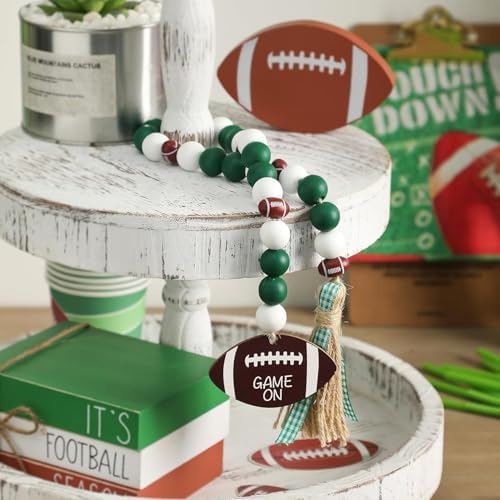 Super Cute Football Wood Bead Garland
