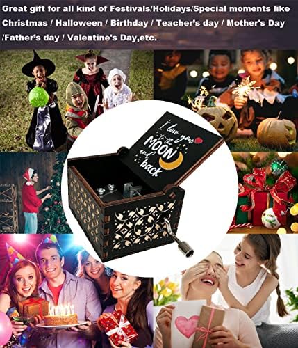 Youre My Sunshine Wood Music Box Antique Engraved Romantic Gift for Lover