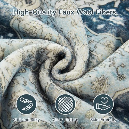 Topllen Runner Rug 26x8 Boho Washable Kitchen Rug