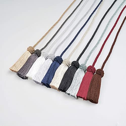 NICEEC Double-Ended Tassel Curtain Tiebacks Beige
