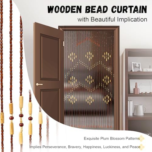 32 Lines Wooden Bead Curtain for Home Decor