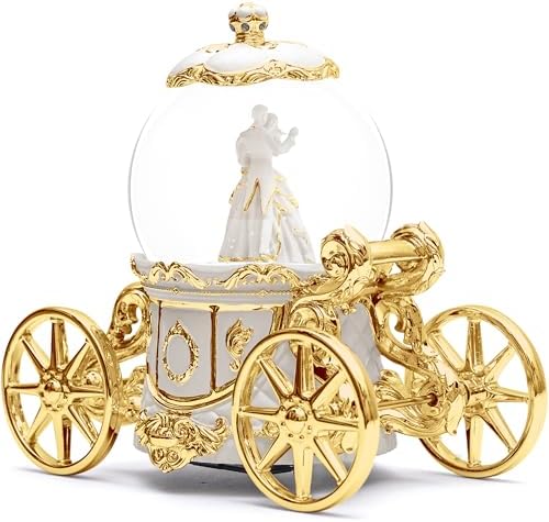 Luxury Gold Cinderella Carriage Snow Globe with Music