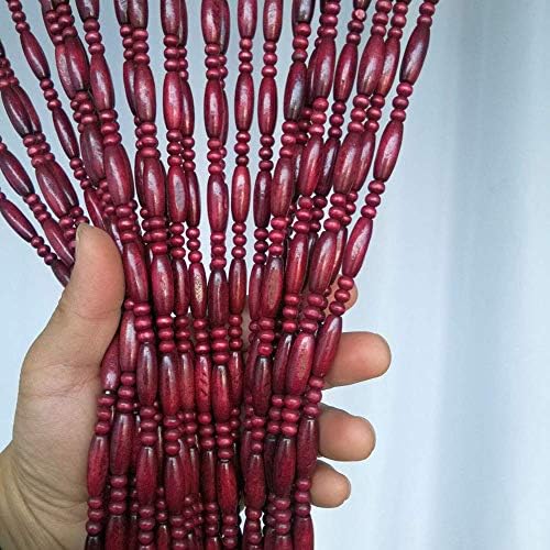 Beaded Curtain with Wooden Beads for Doorway and Room Divider