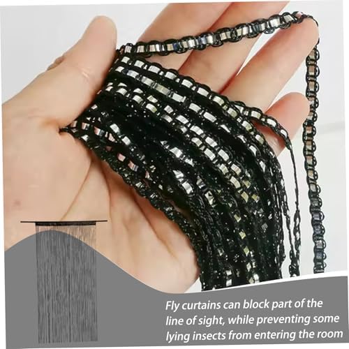 Bead Curtains for Doorways 39x79in Black Multi-Function String Curtain