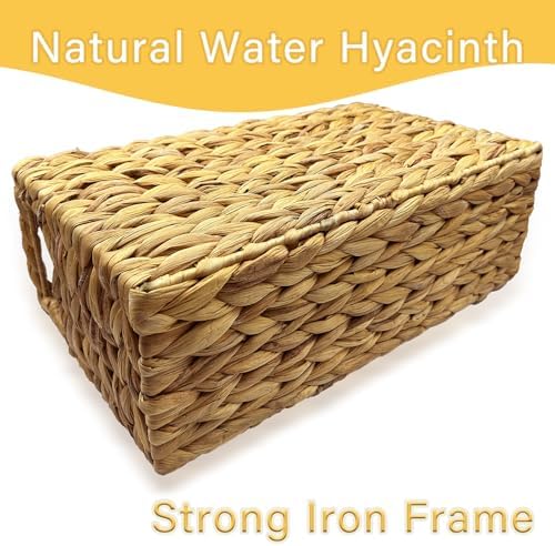 Hand-Woven Magazine Holder Water Hyacinth Basket for Storage
