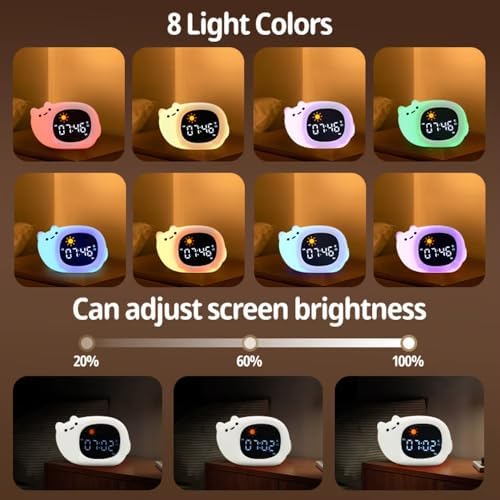 Kids Sleep Training Clock with Night Light and Sounds