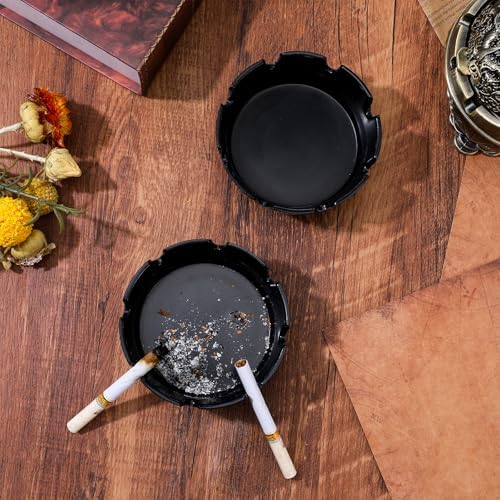 24 Pcs Stackable Black Ashtray Set for Home Office Use