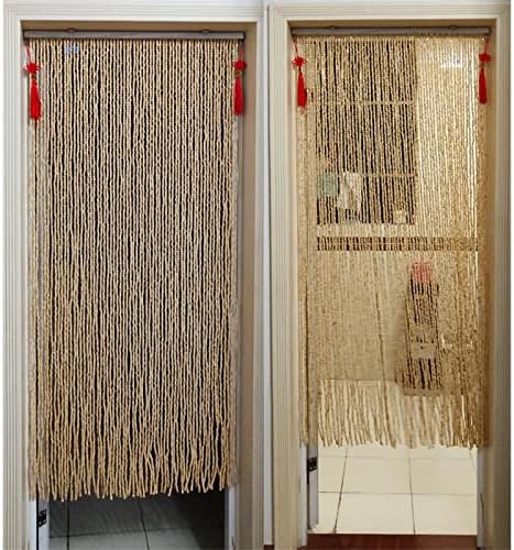 Natural Beaded Bamboo Curtain for Doorway and Room Division