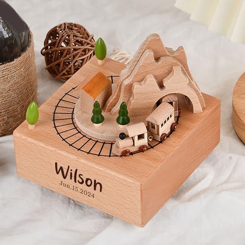 EDSG Personalized Wooden Music Box with Name and Date