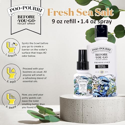 Poo-Pourri Toilet Spray Fresh Sea Salt 9 Fl Oz Refill
