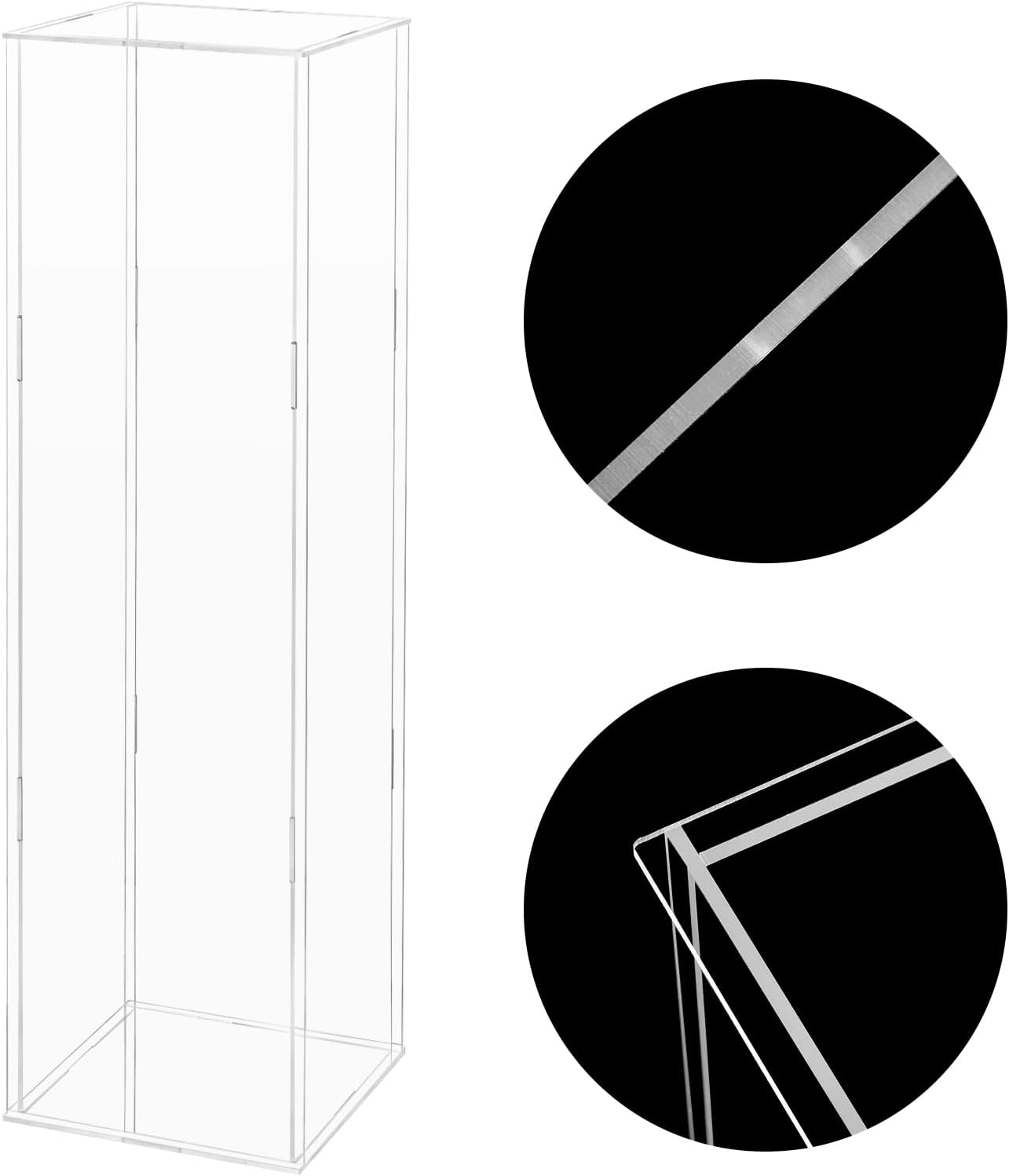 2PCS Clear Acrylic Cube Pedestal Display Stand