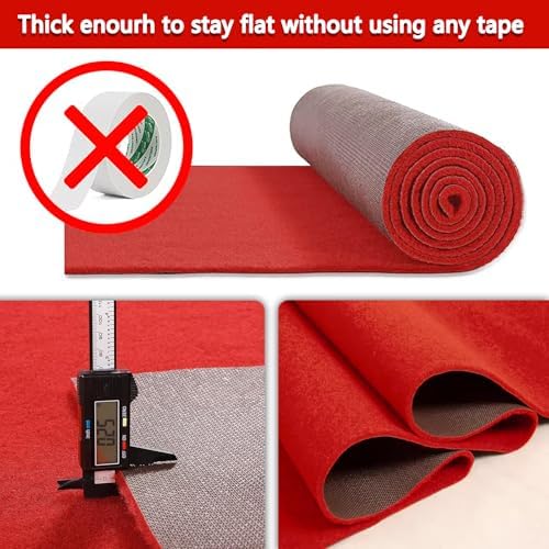 SefowiLif 1000 GSM Extra Thick Red Carpet Runner 3x10ft
