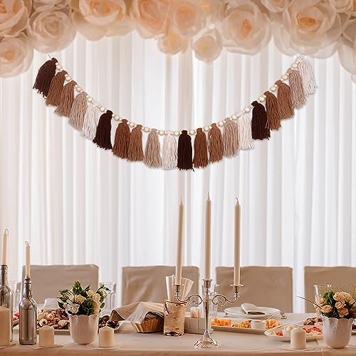 Brown Boho Tassel Garland with Terracotta Beads