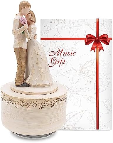 Saeifin Music Box Lovers Gifts Couple Hugging Statue