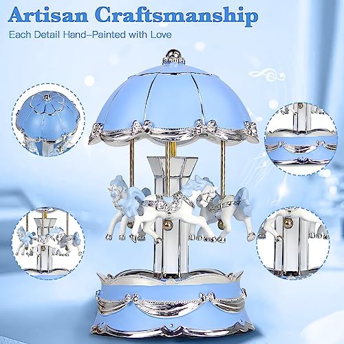 Carousel Horse Music Box Gifts You Are My Sunshine Blue