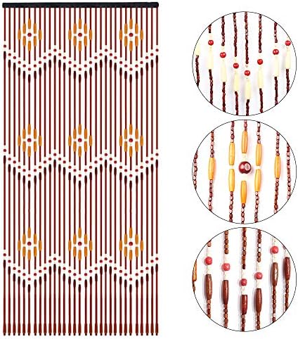 TFCFL Wooden Bead Curtain 31 Lines Door Divider