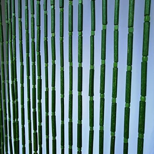 Bamboo Door Bead Curtain with Wood Beads 50 Strands