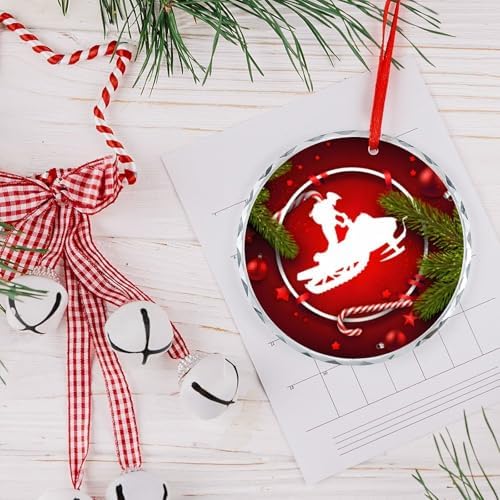 Snowmobile Car Glass Ornament 31 Inch Christmas Decor